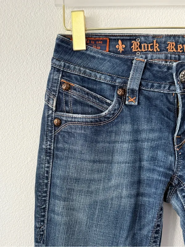 Rock Revival Gwen Boot Cut Dark Wash Jeans 28 - Image 5