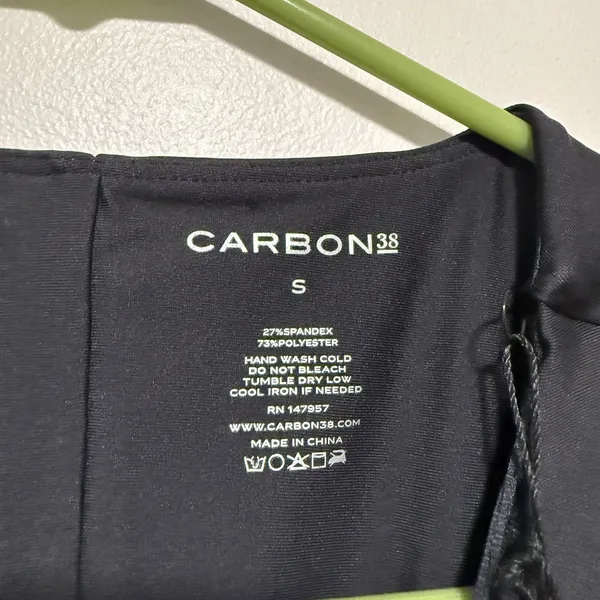 Carbon38 NWT Black Mesh Plunge Bodysuit Size Small - Image 3