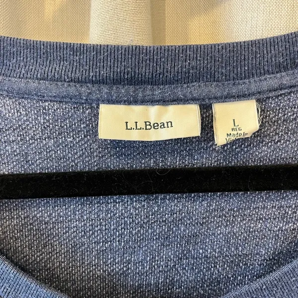 L.L. Bean Two-Tone Blue Scoop Neck Pullover Sweater - Image 2