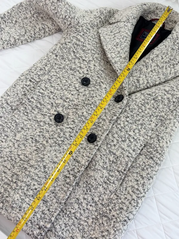 Abercrombie & Fitch Wool Blend Coat S Boucle Peacoat Old Money Preppy Classic - Image 8