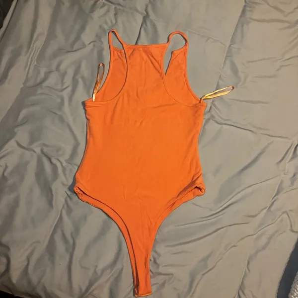 All The Ways Leotard Bodysuit Highneck Cut Out Coral Small - Image 3