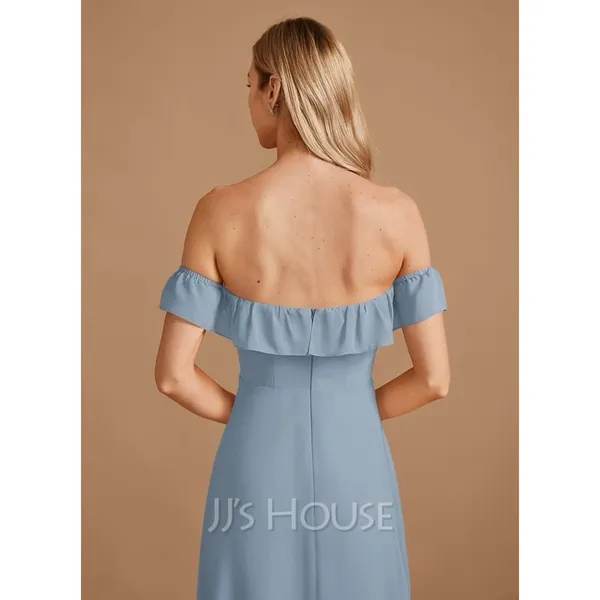 JJs House Homecoming Dress Womens 12 Dusty Blue‎ Formal Off Shoulder Gown NEW - Image 4