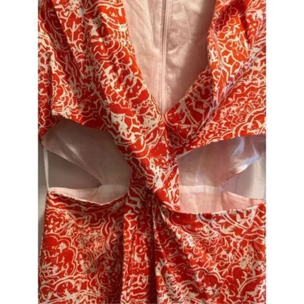 Karlie Red and White Cutout Dress Small - Image 4