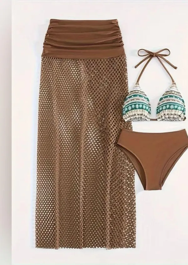 Adidas NWT Tribal Print 3 Piece Set Bikini, SIZE M - Image 2