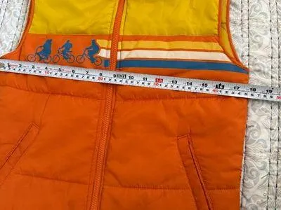 Stranger Things Retro Bike Puffer Vest Orange Halloween Costume Cosplay Size S - Image 4