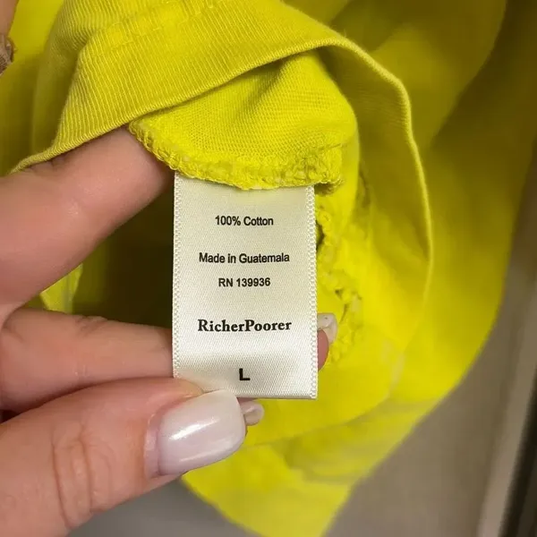 ✨Richer Poorer Long Sleeve Neon Yellow Sz Large Tee✨ - Image 5