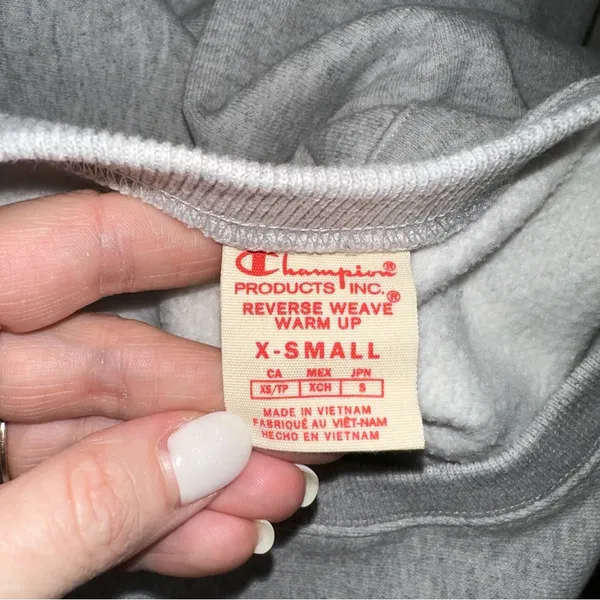 Champion Reverse Weave Warmup Sweatshirt Gray Size XS - Image 3