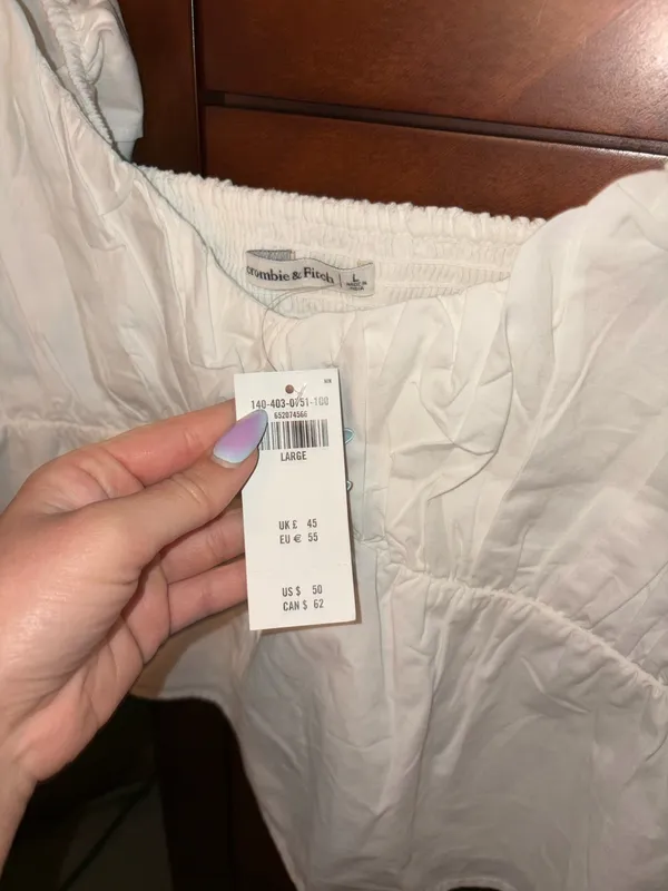 Abercrombie & Fitch White Poplin Top - Image 4