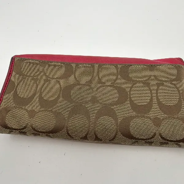 Coach Signature C Flap Red Canvas Leather Wallet - Image 3