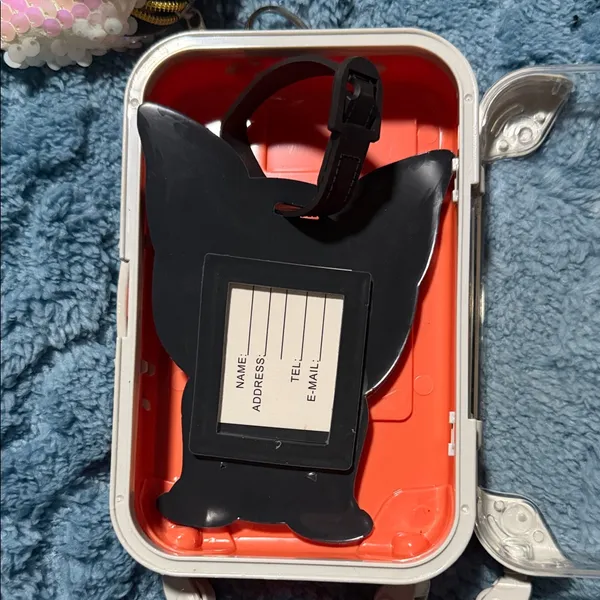 Handmade Orange Mini Suitcase Keychain - Image 3