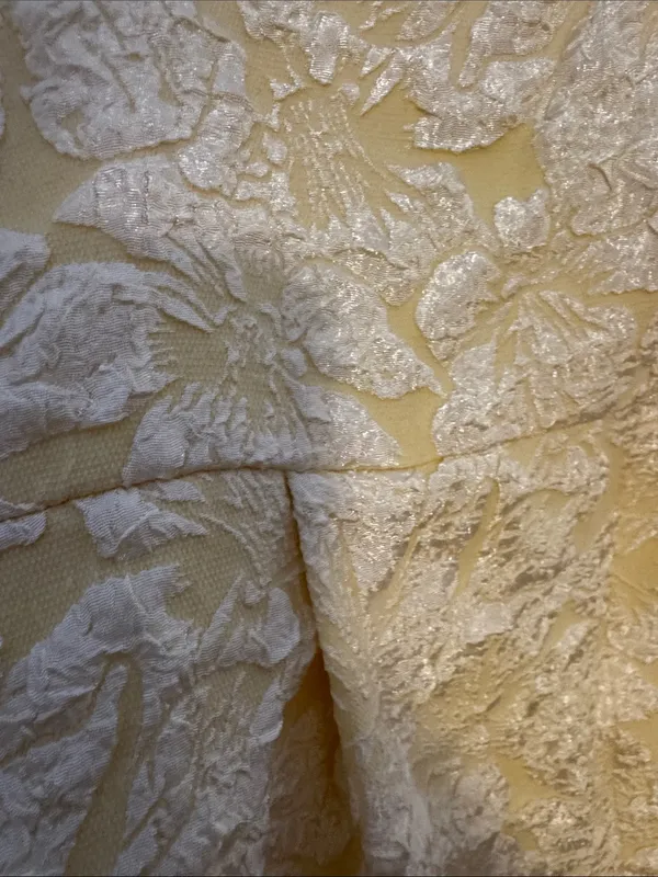 Pale Yellow Textured Midi Dress with Spaghetti Straps - Image 4