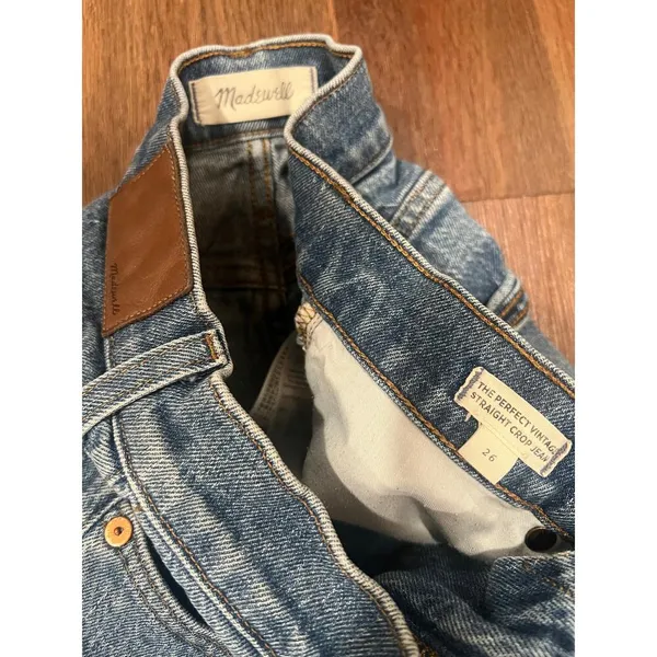 Madewell The Perfect Vintage Straightleg Crop Jeans Size 26 - Image 5
