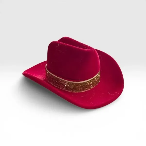Western Horse Earrings Sterling Silver Plated in Red Velour Cowboy Hat Box NWOT - Image 6