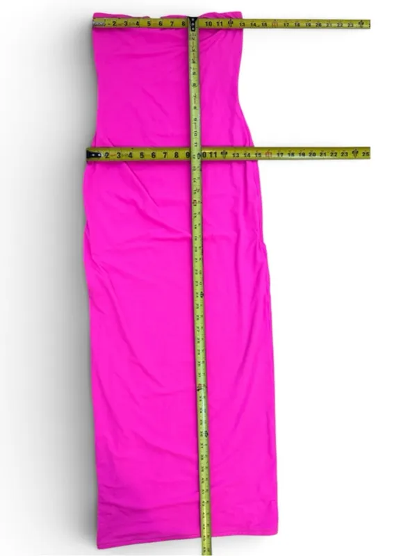 SKIMS Fits Everybody Tube Dress in a striking neon pink colorway size medium - Image 8