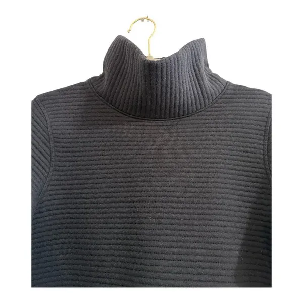 All in Motion Target Ribbed Mockneck Zipper Black Pullover Sweatshirt Size Small - Image 3