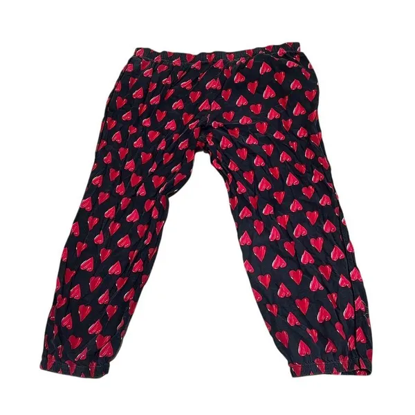 Victoria's Secret Women's XL Black Red Heart Print Lounge Pants - Image 7
