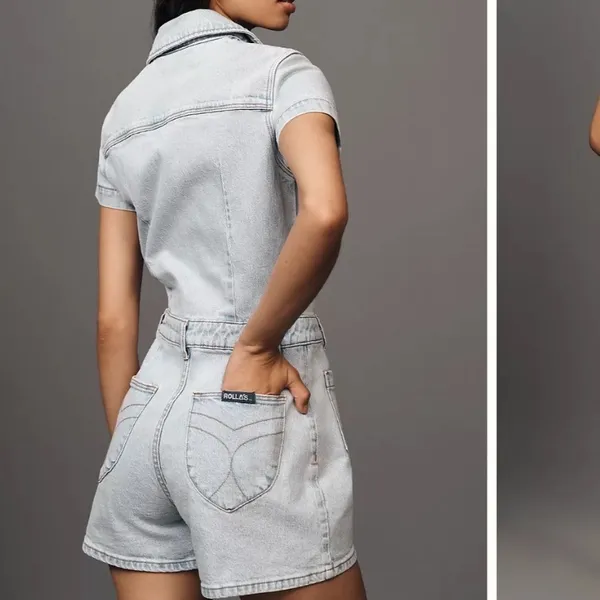 ROLLA'S Sailor Denim‎ Romper Size Large NWT Blue - Image 2
