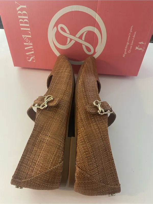 NWT Sam & Libby Women’s Fredi Tan Textured Mary Jane Flats with Buckle - Image 5