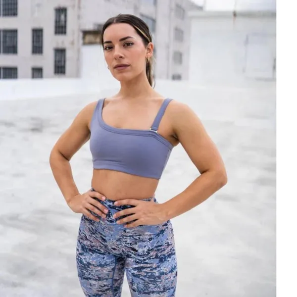Grey Purple vitality cloud II asymmetrical sports bra - Image 8