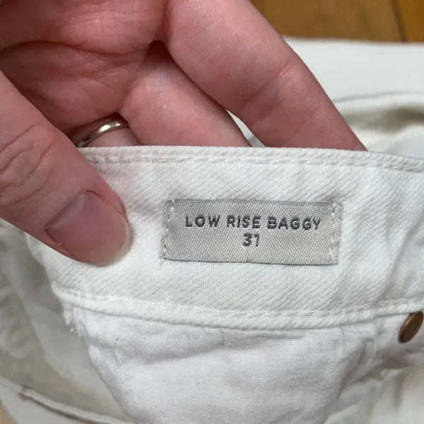 PacSun Low Rise Baggy White Distressed Wide Leg Jeans Womens Size 31 860SP241973 - Image 7
