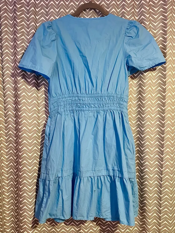 NWOT Quince | 100% Organic Cotton Poplin Tiered Mini Dress, Small - Image 5