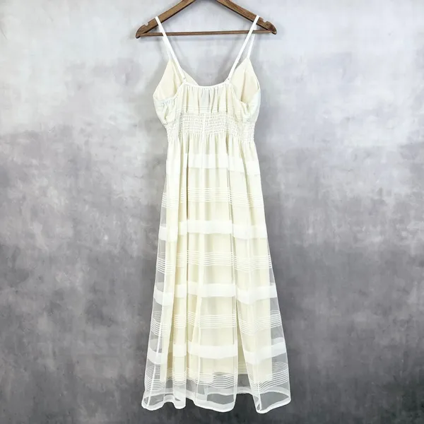 Stevie Lindsay Womens‎ Dress Large Cream Sheer Mesh Tiered Bridalcore Coquette - Image 3