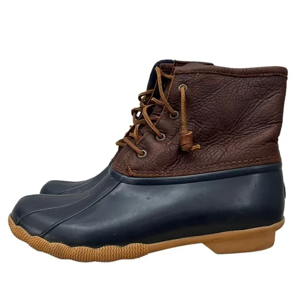 Sperry Saltwater Brown & Blue‎ Duck Boots 10 - Image 3