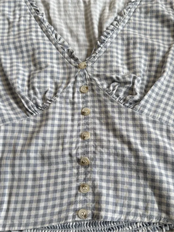 Paper Crane Gingham Crop Top Size Small Preppy Coquette Boho Twee Dainty - Image 7