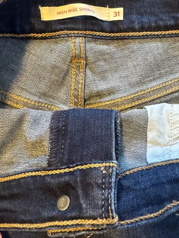 Levi's Women's Blue Denim High Rise Cut-Off Shorts Size 31 - Image 3