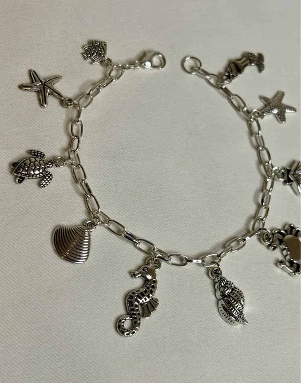 Handmade Silver Beachy Charm Bracelet - Image 2