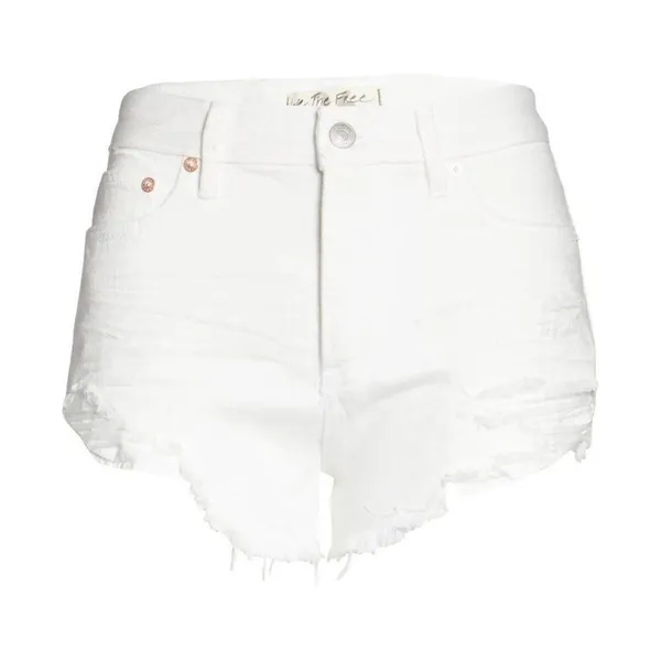Free People NWT Women Size 27 Small White Loving Good Vibrations Denim Shorts - Image 3