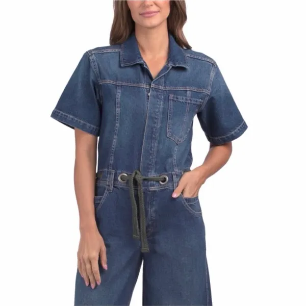 We The Free Edison Jumpsuit Women’s Blue Denim Wide-Leg Coverall - Image 4