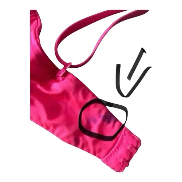 Victoria’s Secret Push Up Bra 34B Plunge Neon Pink Underwire Purple Floral Lace - Image 7