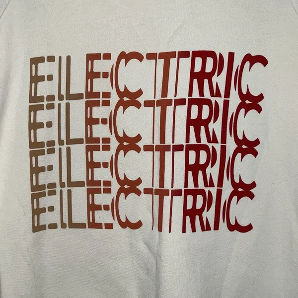 Current/Elliott Womens Top Electric Crewneck Graphic Sweatshirt‎ Size 0 Ivory - Image 6