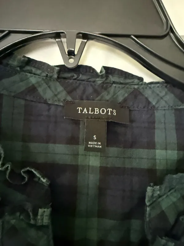 Talbots Plaid Long Sleeve Blouse - Image 3