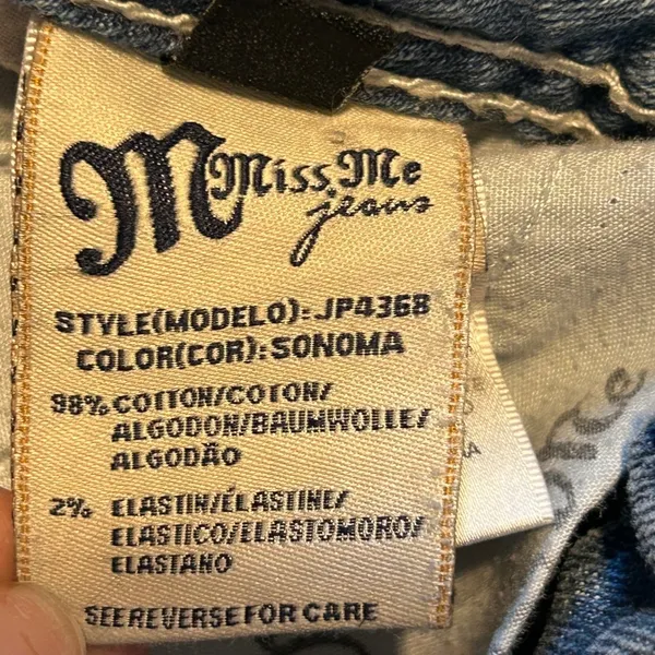 Miss Me Jeans Women Bootcut‎ Embellished Pockets Blue Denim Size 27 - Image 3