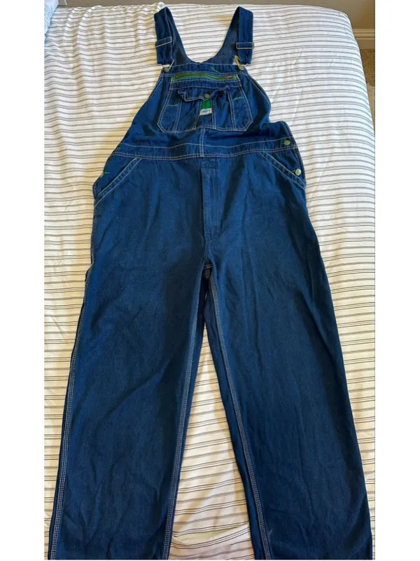 Women's Liberty Denim Overalls Size 30 Blue and Green - Image 12