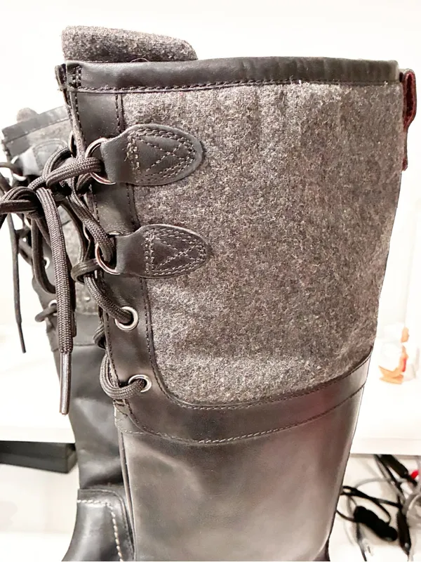 UGG Elsa Women's Black Waterproof Wool Blend-Leather Comfort Tall Boots Size 6.5 - Image 2