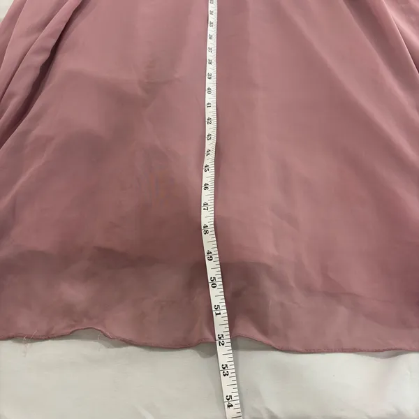 Azazie A4 Dusty Rose Lace V-Neck Chiffon Bridesmaid Formal Maxi Dress - Image 12