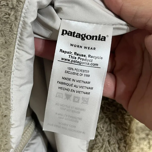 Patagonia Los Gatos Fleece Vest Cozy Outdoor Casual Women Tan Zip‎ Up Medium - Image 4