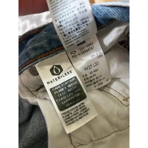 Levis 501 Original Straight Leg Jeans W27 L30 Distressed Sustainable Streetwear - Image 4
