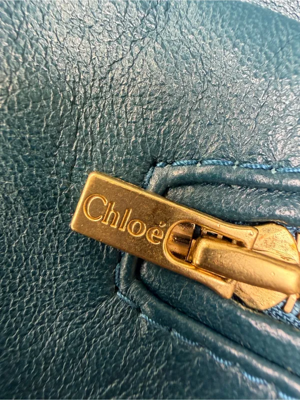 Chloe deep teal lambs leather. - Image 5