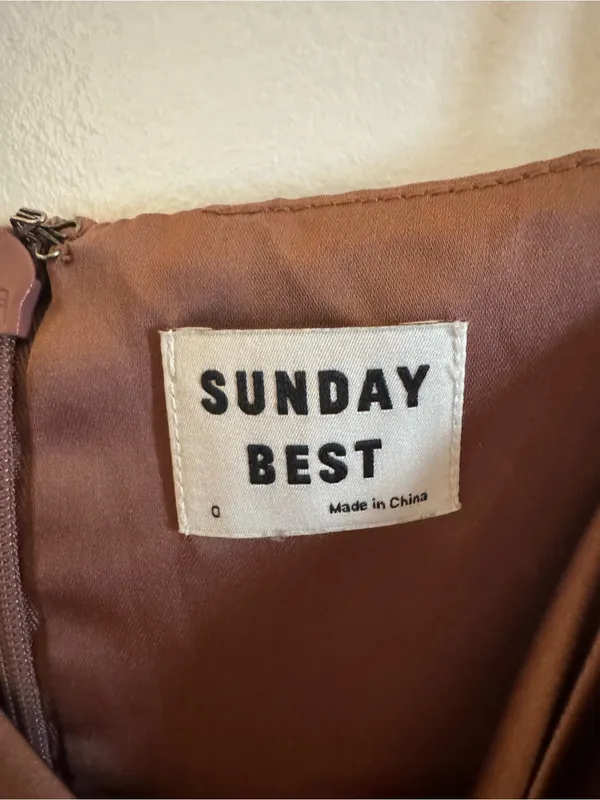 Sunday Best Satin Slip Dress in Brown Aritzia - Image 4