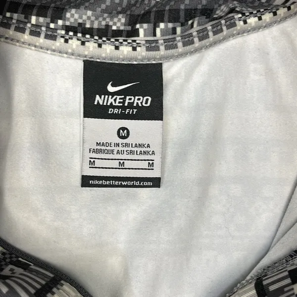 Nike Pro Women’s Hyperwarm Half-zip Training Top‎ Sz Medium Grey Black - Image 3