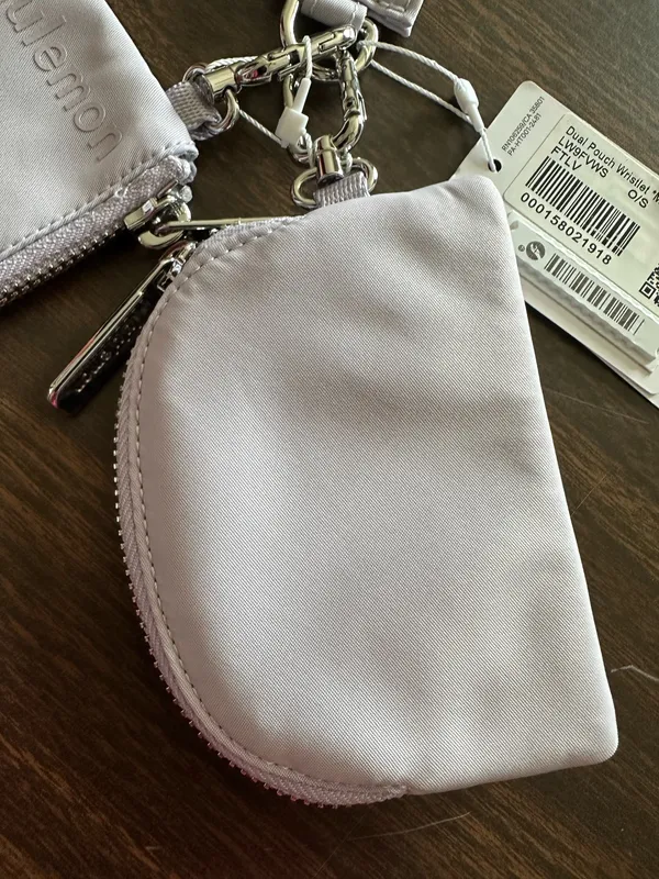 Lululemon Dual Pouch Wristlet Metallic Workmark-Faint Lavender - Image 4