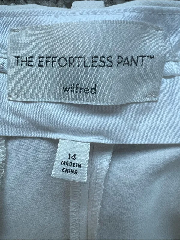 Aritzia Wilfred The Effortless Pant White Crepette Wide Leg Trouser Size 14 - Image 4