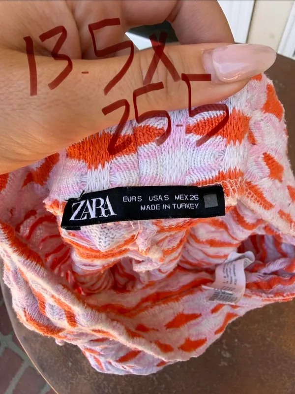 Zara white and orange striped capri flare leg pants -fit like an XS #festival #hipster #y2k - Image 4