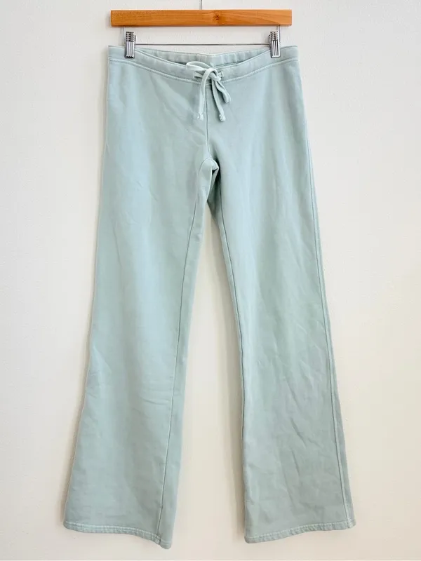 Brandy Melville John Galt Light Blue Mint Drawstring Fleece Sweatpants - Image 2
