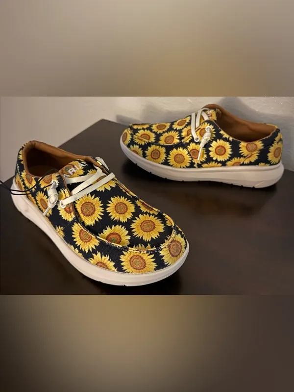 Ariat Hilo Sunflower Skies Loafers | Western Casual Slip-On Shoes | Women’s 7B - Image 2