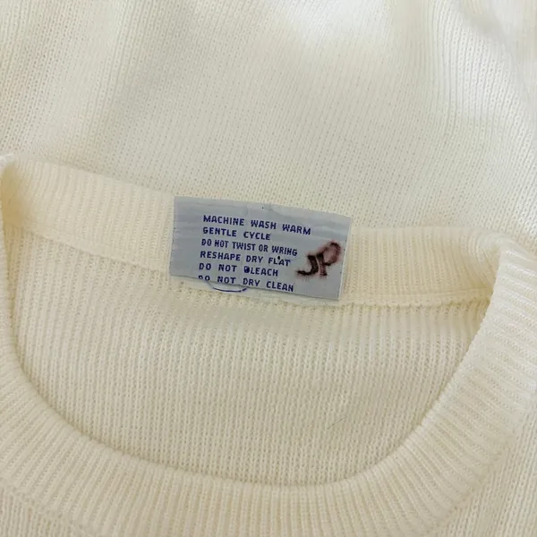 Vintage MEISTER White Stripe Sleeves Sweater Pullover Knit Sporty Outdoors Small - Image 9